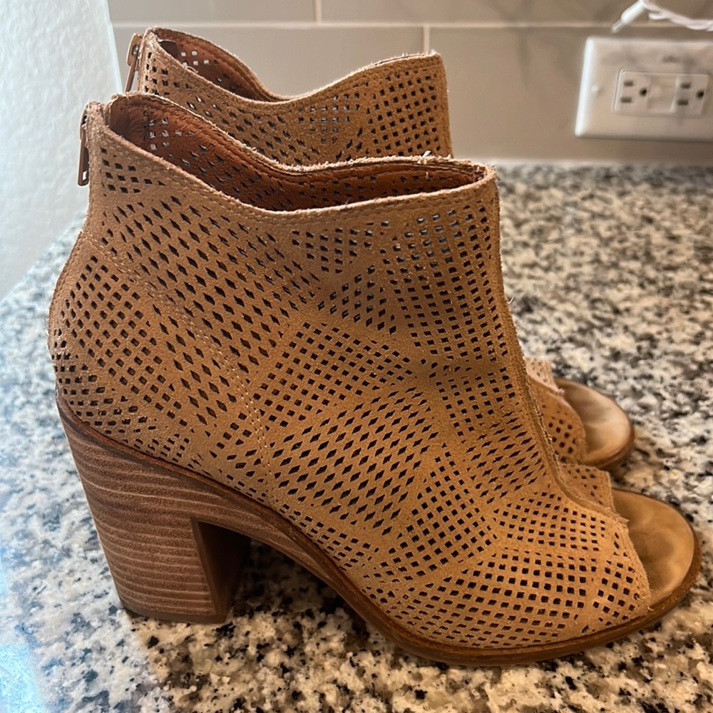 Lucky Brand peep toe booties
